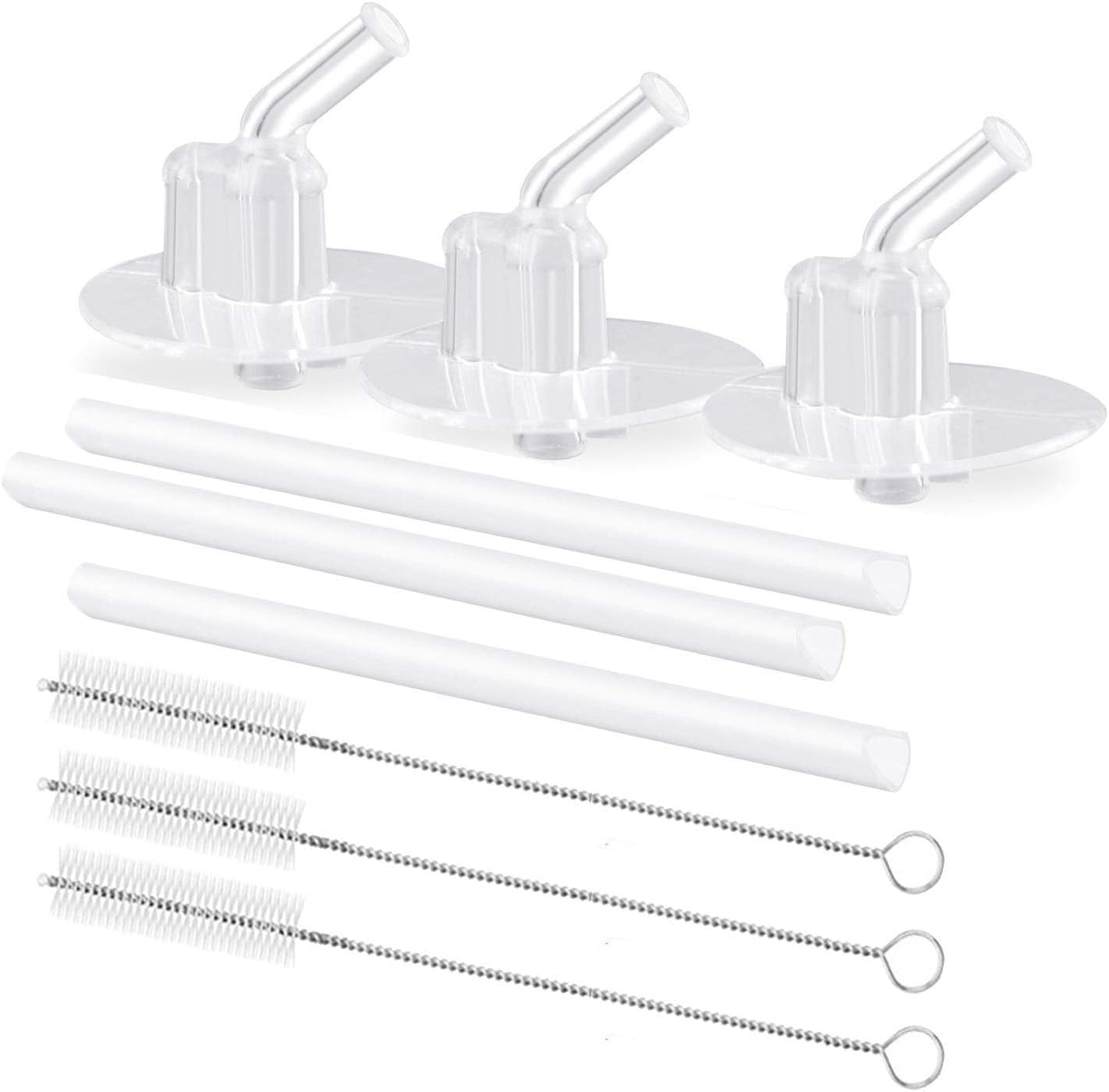 51M-X63I3OL._AC_SL1424_.jpg Replacement Straws for 12 Ounce Bottle, 3 Pieces Straw Cleaning Brushes Safe to Use for Adult and Children stainless-steel - Image 1