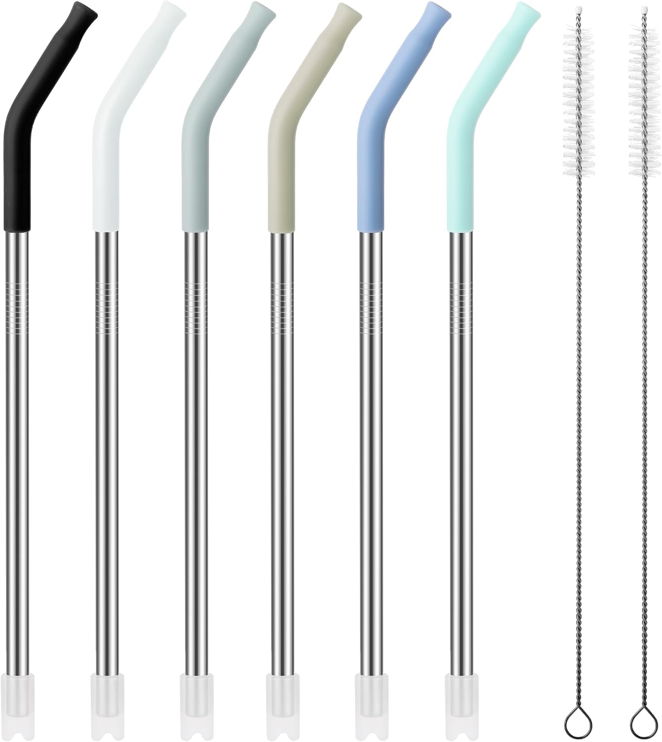 612HZEmAbmL._AC_SL1500_.jpg 20 oz Straight Metal Straws with Silicone Tip for 20 oz Tumbler, Stainless Steel Reusable Drinking Metal Straw - Image 1