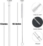 12-Pack Reusable Plastic Clear Straws, 13 inch Extra Long Tumbler Straws for s, 1 Gallon, 64 oz 40 oz 32 oz Water Bottles, Plus Cleaning Brush - Image 2