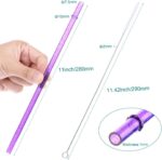 11 Inch Reusable  Plastic Straws,Replacement Glitter Sparkle Drinking Straws for 24 oz-40 oz Mason Jars/Tumblers,Set of 12 with Cleaning Brush(12color,11inch) - Image 2