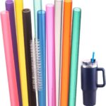 Replacement Straw for 30oz Tumbler,10 Pack 12 Inch Reusable Straws With Cleaning Brush for  Accessorie, Free,Dishwasher Safe (Mix Color)