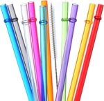 13IN  Reusable Straws and 13 Reusable Swirl Plastic Straws for Tumblers - Image 2