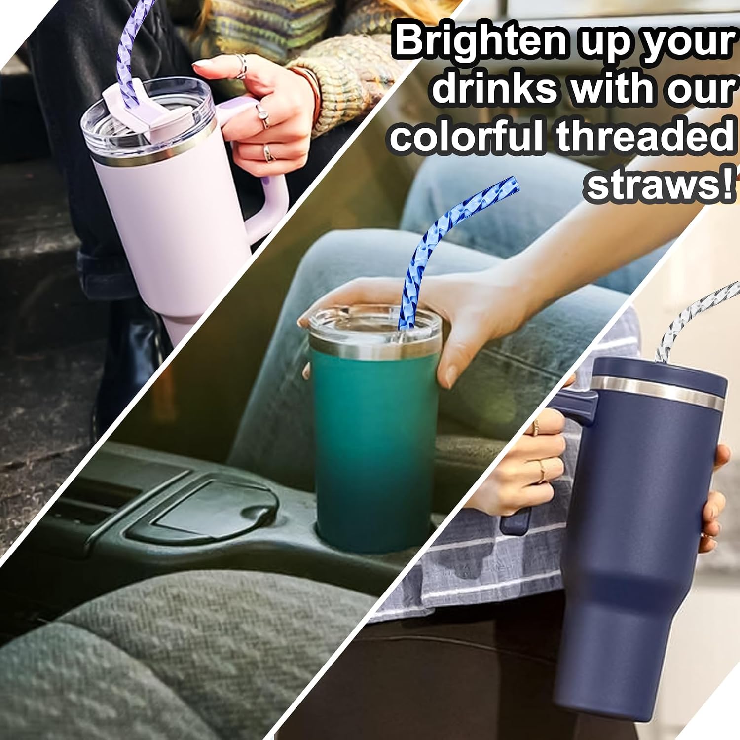 71LIDqG25VL._AC_SL1500_.jpg Reusable Straws for Replacement,12 Inch Plastic Long Straw for 40 30 oz Tumbler,Colorful Hard Drinking Straws for ,10mm Large Wide Water Bottle Straw for Accessories - Image 1