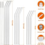 [9 PCS] Replacement Glass Straw for  40 30 20 14 oz - Size 12"x10mm 10.4"x10mm 9"x10mm Reusable Glass Straws Shatter Resistant, 9 Bent Clear Straws with 2 Straw Brush for - Image 2