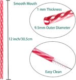 12 Inch 10 Color Replacement Reusable Drinking Straw for  40 oz 30 oz 24 oz Tumbler,Dishwasher Safe Plastic Straws for  Accessories,Set of 10 with Cleaning Brush - Image 2