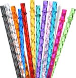 13IN  Reusable Straws and 13 Reusable Swirl Plastic Straws for Tumblers